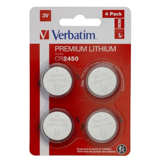 Knopcel Verbatim CR2450 3V (4 stuks)