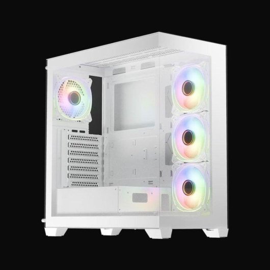 LC-Power Gaming 715W Seamless Pale X Gaming Behuizing Wit met 4 ARGB Ventilatoren