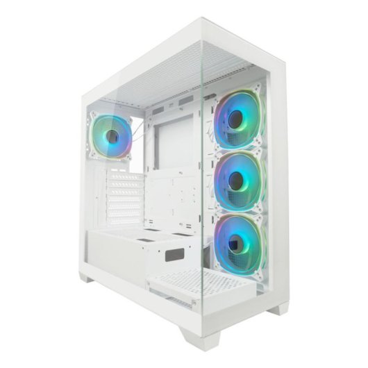 LC-Power Gaming 715W Seamless Pale X Gaming Behuizing Wit met 4 ARGB Ventilatoren