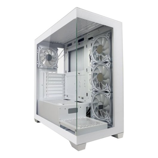 LC-Power Gaming 715W Seamless Pale X Gaming Behuizing Wit met 4 ARGB Ventilatoren