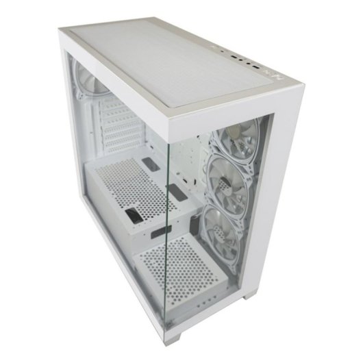 LC-Power Gaming 715W Seamless Pale X Gaming Behuizing Wit met 4 ARGB Ventilatoren