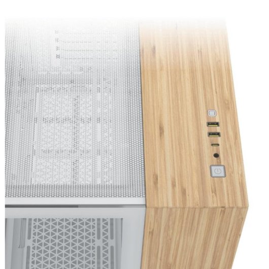 Boîtier Corsair 2500X Mini Tower Micro ATX Blanc/Bambou Vidrio et Mesh USB-C