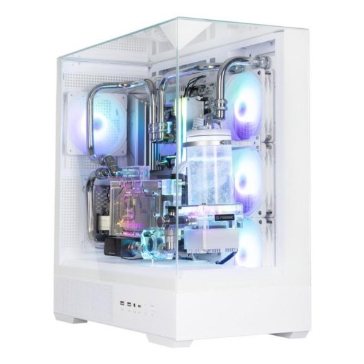 Caja PC Zalman P40 Prism Plus Blanca Torre Midi ATX Cristal Templado A-RGB