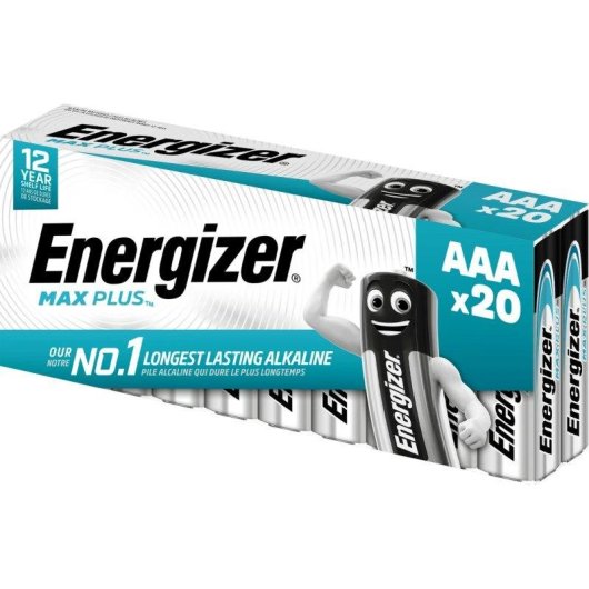 Alkaline AAA Batterij Energizer Max Plus LR03 1,5V 20-pack