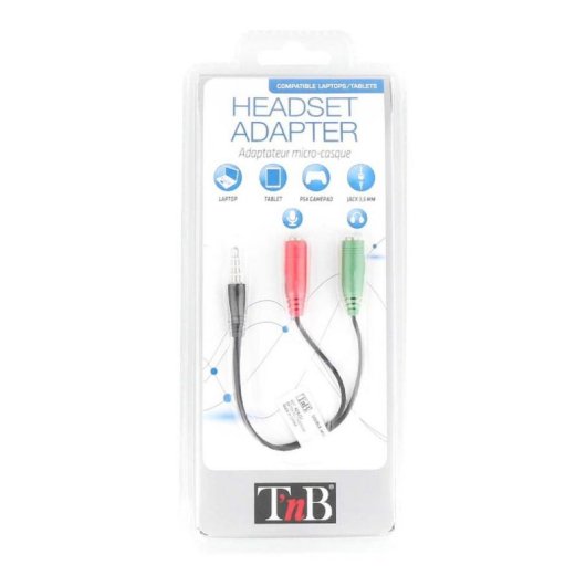 Adaptador Áudio TnB ADAJ2J Jack 3.5mm Macho para Duas Fêmeas