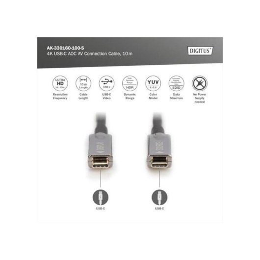 Cable USB-C Digitus Fibre Optica 10 m
