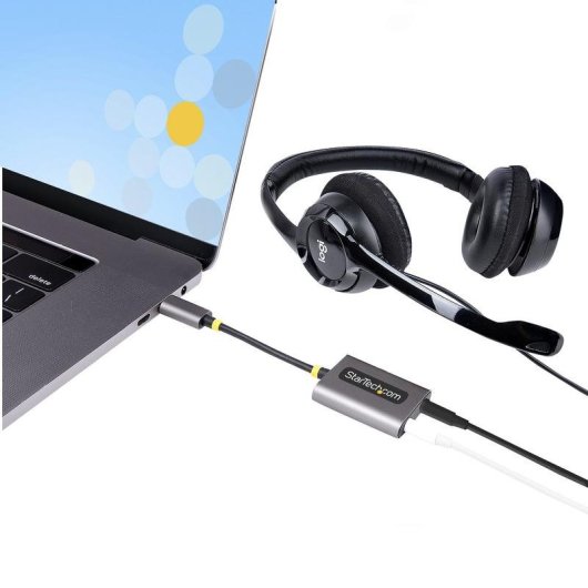 Divisor USB-C Startech Usbc-audio-splitter 2 Portas 3,5mm DAC 24 Bits