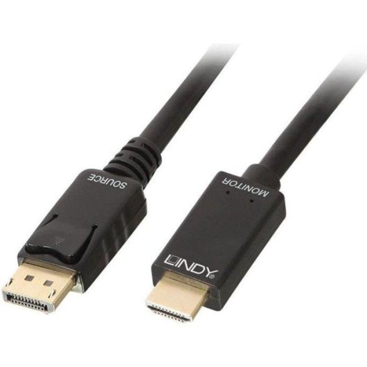 Cabo Adaptador Lindy DisplayPort para HDMI 4K30 0,5 m Preto