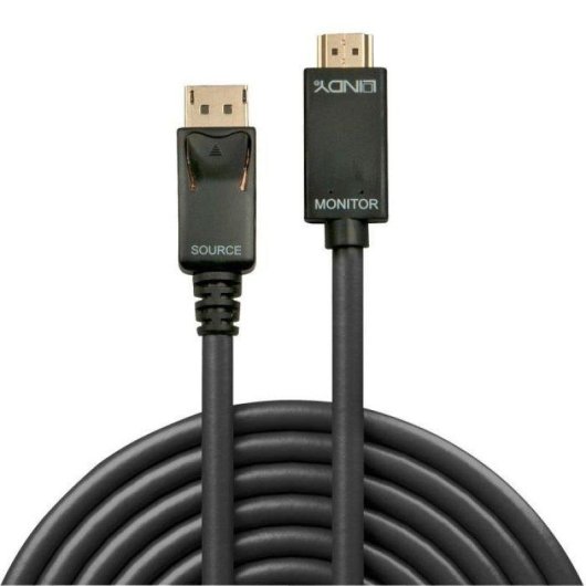 Cabo Adaptador Lindy DisplayPort para HDMI 4K30 0,5 m Preto