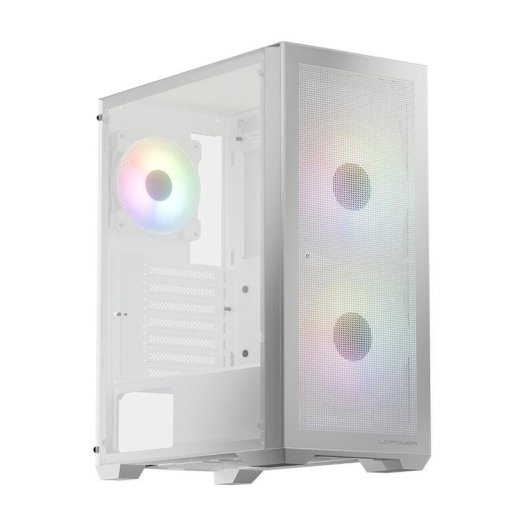 Caja LC-Power Gaming 717W Meshwork_L Light blanca ATX con 3 ventiladores ARGB