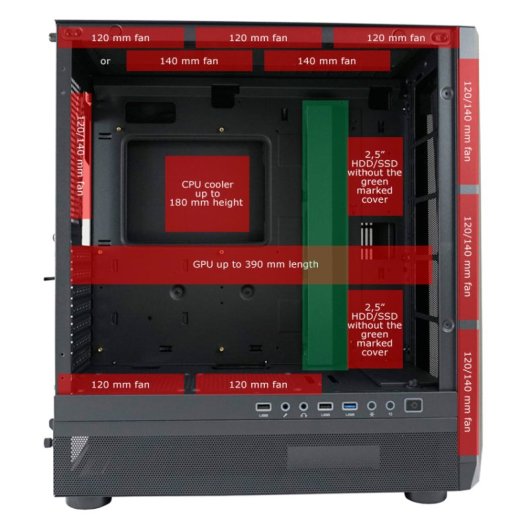 Case PC LC-Power Gaming 900B Lumaxx Gloom Midi-Tower Nero