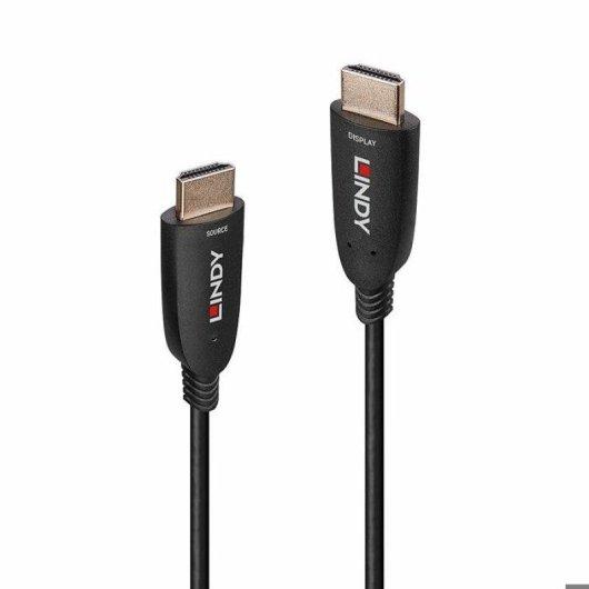 Câble HDMI Lindy 60m Fibre Optique Hybride 48 Gbit/s Noir