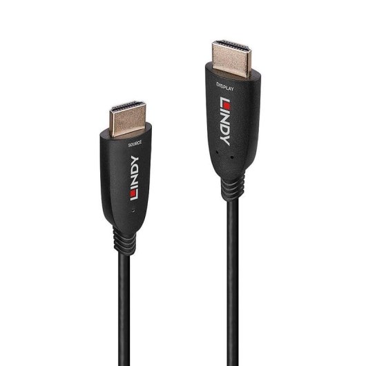 Câble HDMI Lindy 60m Fibre Optique Hybride 48 Gbit/s Noir