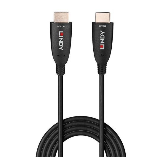 Câble HDMI Lindy 60m Fibre Optique Hybride 48 Gbit/s Noir