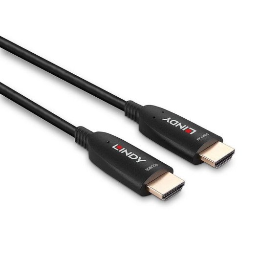 Câble HDMI Lindy 60m Fibre Optique Hybride 48 Gbit/s Noir