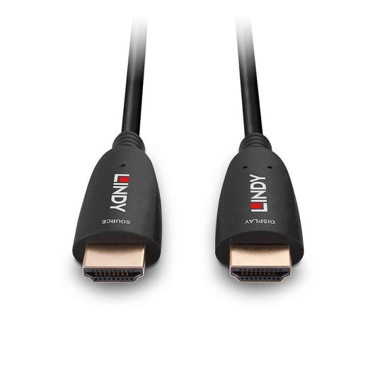 Câble HDMI Lindy 60m Fibre Optique Hybride 48 Gbit/s Noir