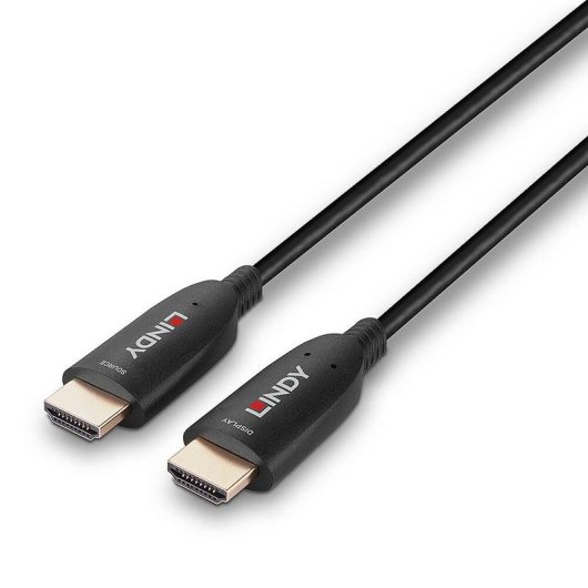 Câble HDMI Lindy 60m Fibre Optique Hybride 48 Gbit/s Noir