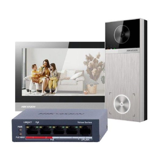 Interphone vidéo WiFi Hikvision DS-KIS613-S Écran 7” 2K 150° Fils Vision nocturne