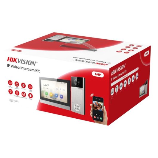 Interphone vidéo WiFi Hikvision DS-KIS613-S Écran 7” 2K 150° Fils Vision nocturne