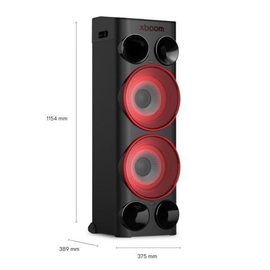 Altavoces LG POWER9000 para fiestas Bluetooth 440 W con karaoke y luces LED