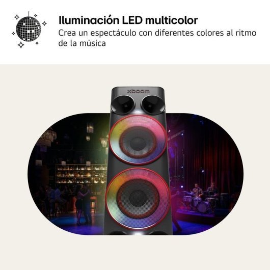 Altavoces LG POWER9000 para fiestas Bluetooth 440 W con karaoke y luces LED