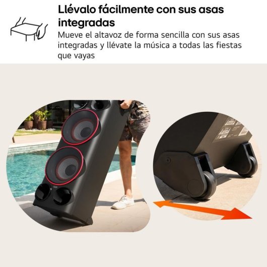 Altavoces LG POWER9000 para fiestas Bluetooth 440 W con karaoke y luces LED