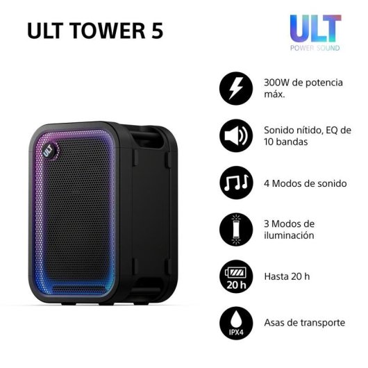 Altifalantes Sony ULT TOWER Bluetooth 300W com XLR e Auracast