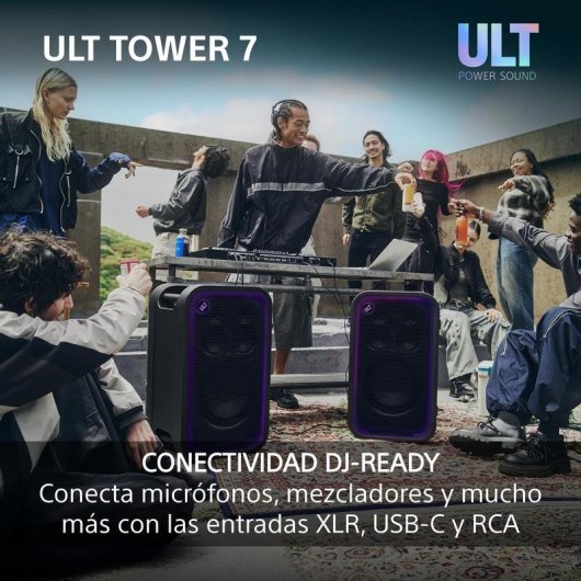 Altavoces Sony Torre Bluetooth 420 W con luces y XLR