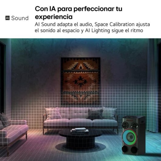 Altavoces LG de fiesta Bluetooth 260 W con karaoke e iluminación LED