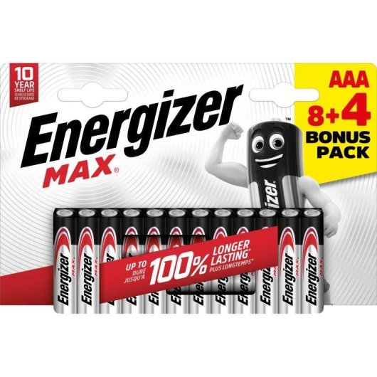 Alkalische Batterie Energizer Max LR03 AAA Pack 12