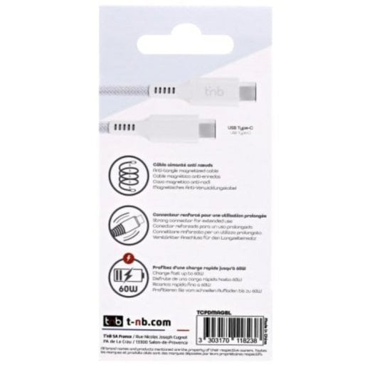 Cable TnB TCPDMAGBL USB-C Magnetique 60 W 1,5 m Bleu