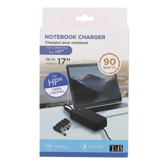 Cargador TnB 90W para Portátil HP con 5 Adaptadores