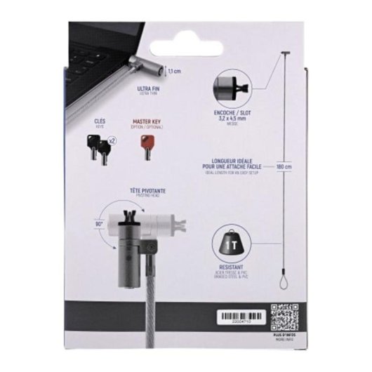 Cable antivol TnB MCAVMASTERW Wedge 1,8 m Gris