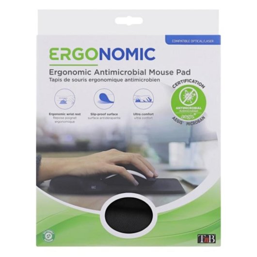 Tappetino per mouse Ergo-design TnB TSED200BK Gel antimicrobiano
