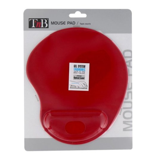 Alfombrilla TnB Ergo TSED100RD con Reposamuñecas de Gel Roja