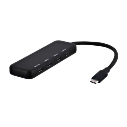 Hub TnB 4 portas USB-C 5 Gbps TCHUB4USBC compacto preto