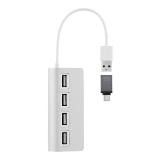 Hub TnB 4 ports USB 2.0 480 Mbit/s modèle HUBUSB4ALU aluminium