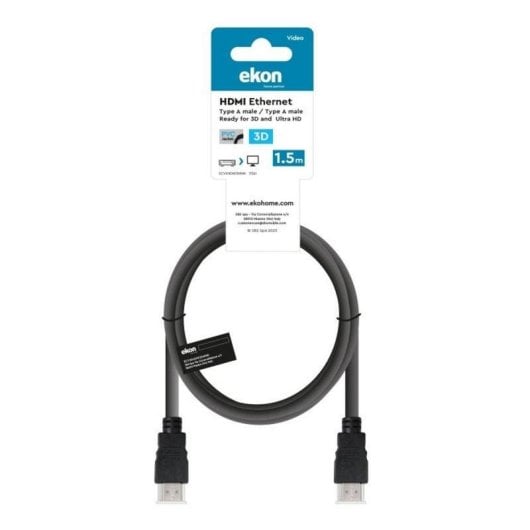 Cable HDMI Ekon ECVXHDMI15MMK 1,5 m HDMI 1.4 macho a macho negro