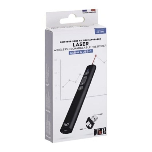 Puntero Presentador Laser Inalámbrico TnB LASEREMOTE2 Recargable USB-C