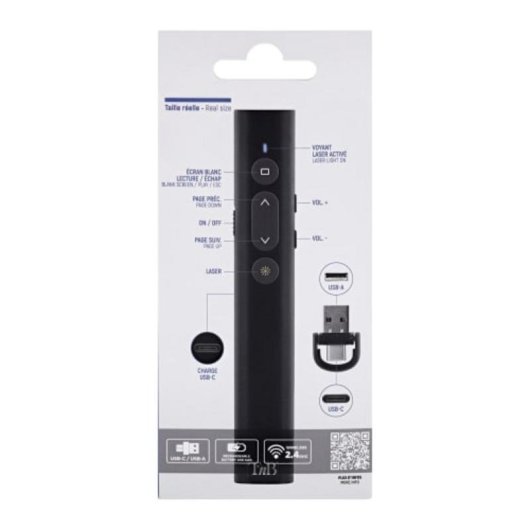 Puntero Presentador Laser Inalámbrico TnB LASEREMOTE2 Recargable USB-C