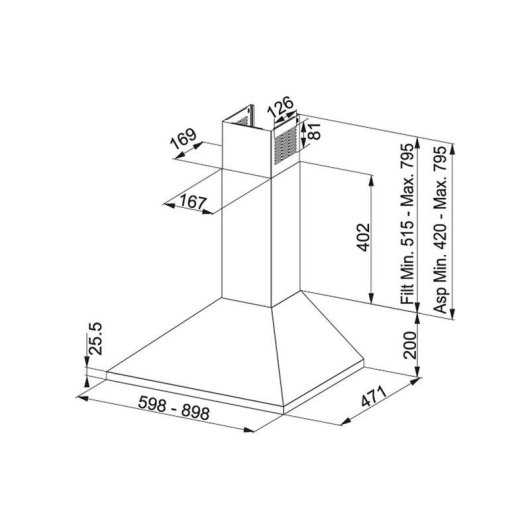 Campana extractora Franke FJO 924 Canalizzazione 90 cm LED