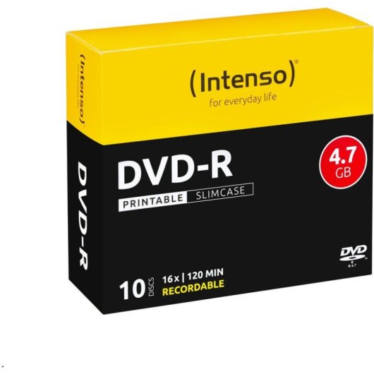 DVD-R Intenso stampabile 4,7 GB 16x - 10 pezzi