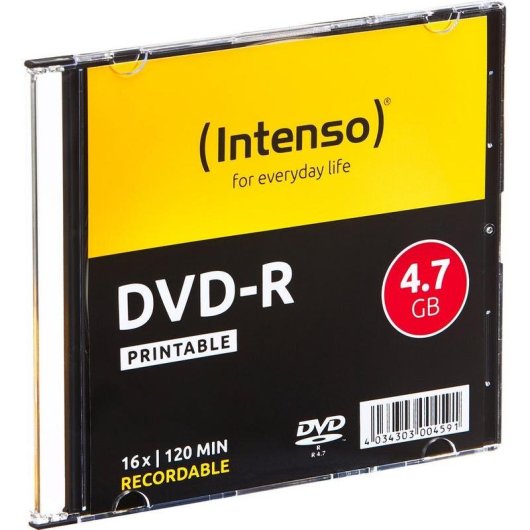 DVD-R Intenso stampabile 4,7 GB 16x - 10 pezzi