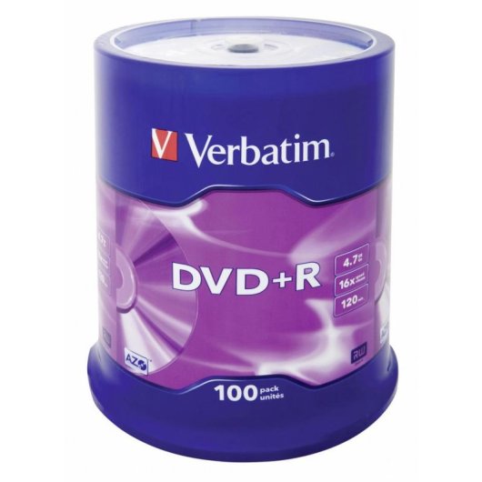 DVD+R Verbatim Matt Silver 4,7 GB 16x 100 unidades