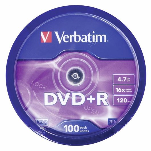 DVD+R Verbatim Matt Silver 4,7 GB 16x 100 unidades
