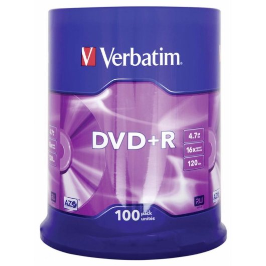 DVD+R Verbatim Matt Silver 4,7 GB 16x 100 unidades