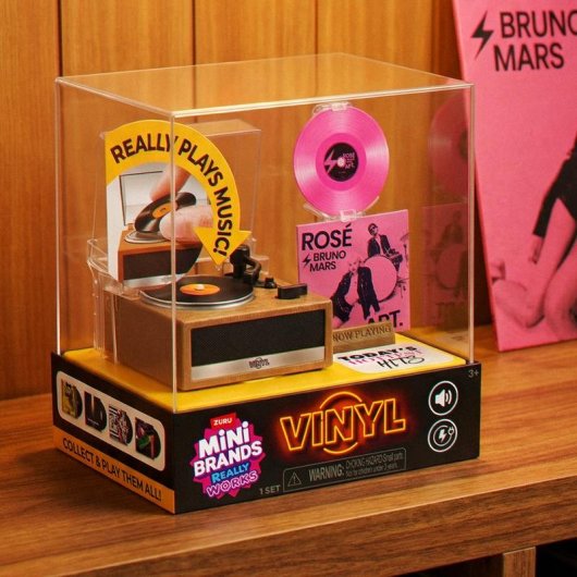 Figura de juguete ZURU Mini Brands Mini Vinyls Serie 1 Tocadiscos funcional