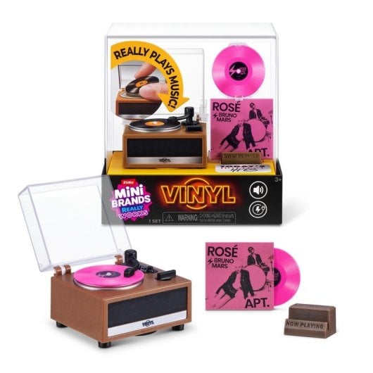 Figura de juguete ZURU Mini Brands Mini Vinyls Serie 1 Tocadiscos funcional