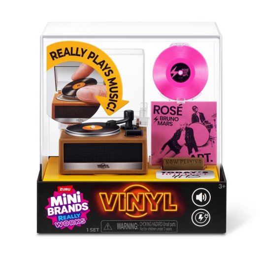 Figura de juguete ZURU Mini Brands Mini Vinyls Serie 1 Tocadiscos funcional