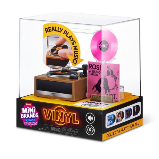 Figura de juguete ZURU Mini Brands Mini Vinyls Serie 1 Tocadiscos funcional